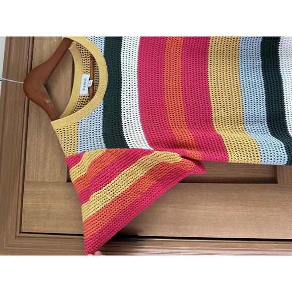 Evereve Haven Crochet Knit Flutter Short Sleeve Sweater Women’s size Medium - Picture 3 of 12